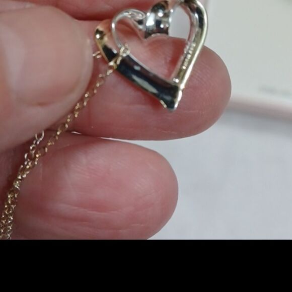 Sterling Silver & Gold  GrandMom Always Loved Heart Necklace 18 L - Picture 12 of 14